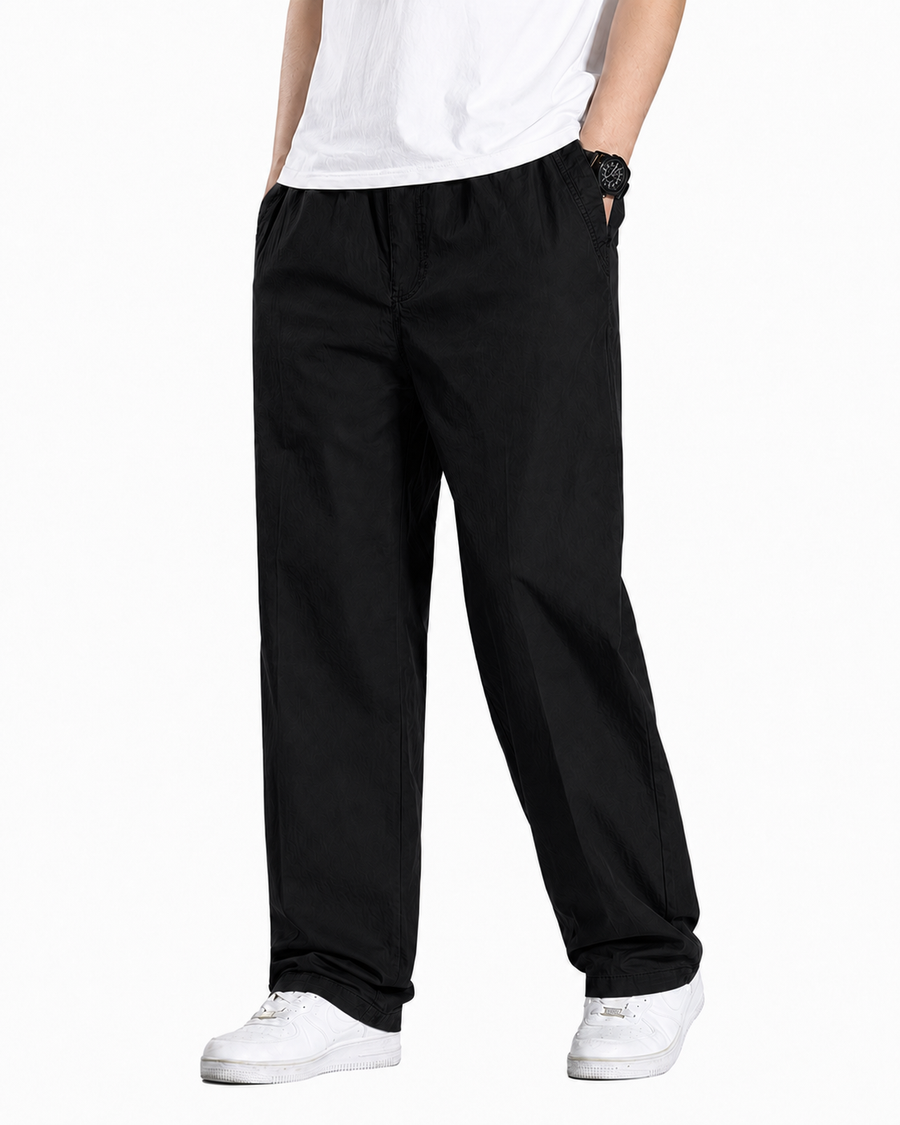 Fabripple Men's Black Casual Trousers