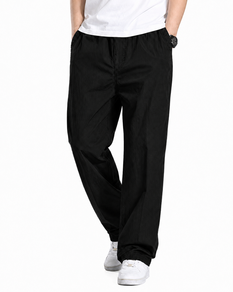 Fabripple Men's Black Casual Trousers
