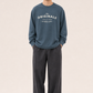 Men's Blue Printed Oversized Full Sleeve T-Shirt