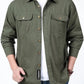 Men’s Cargo Jacket Shirt | 100% Cotton | 2 Pocket Utility Overshirt | Casual & Outdoor Wear | Breathable & Lightweight Fabric