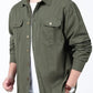 Men’s Cargo Jacket Shirt | 100% Cotton | 2 Pocket Utility Overshirt | Casual & Outdoor Wear | Breathable & Lightweight Fabric