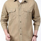 Men’s Cargo Jacket Shirt | 100% Cotton | 2 Pocket Utility Overshirt | Casual & Outdoor Wear | Breathable & Lightweight Fabric