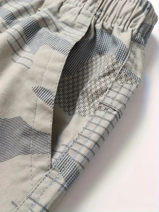 Men’s Grey Camouflage Cargo Shorts – Premium Utility Casual Shorts