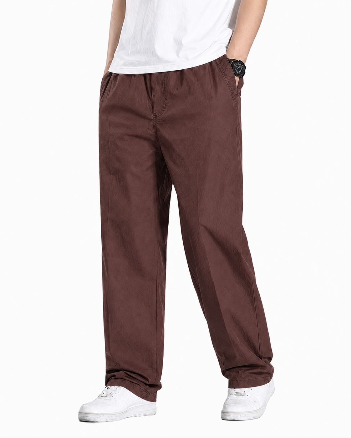 Fabripple Men's Coffee Casual Trousers