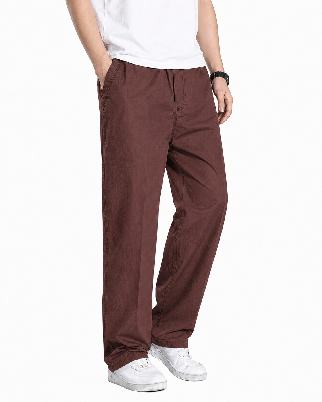 Fabripple Men's Coffee Casual Trousers