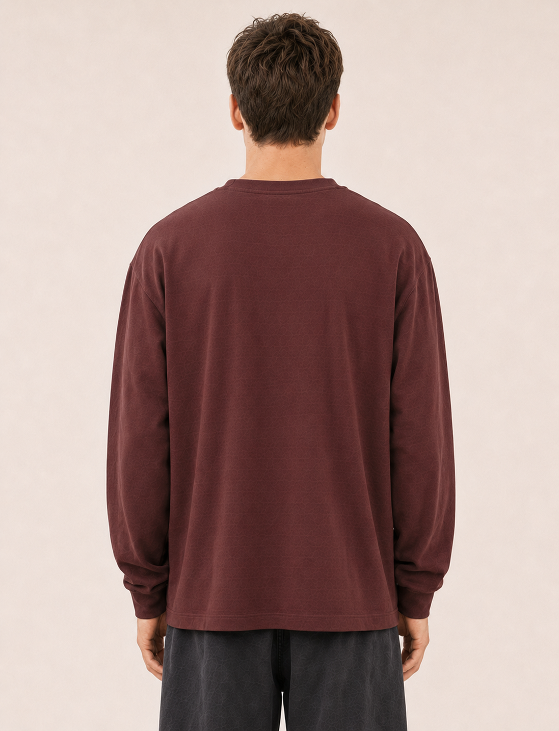 Men's Coffee Printed Oversized Full Sleeve T-Shirt