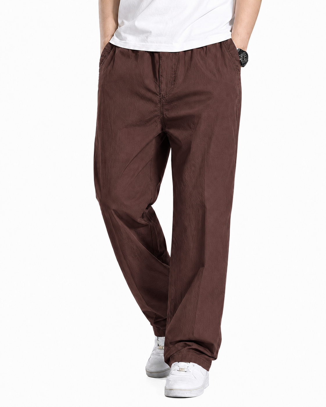 Fabripple Men's Coffee Casual Trousers