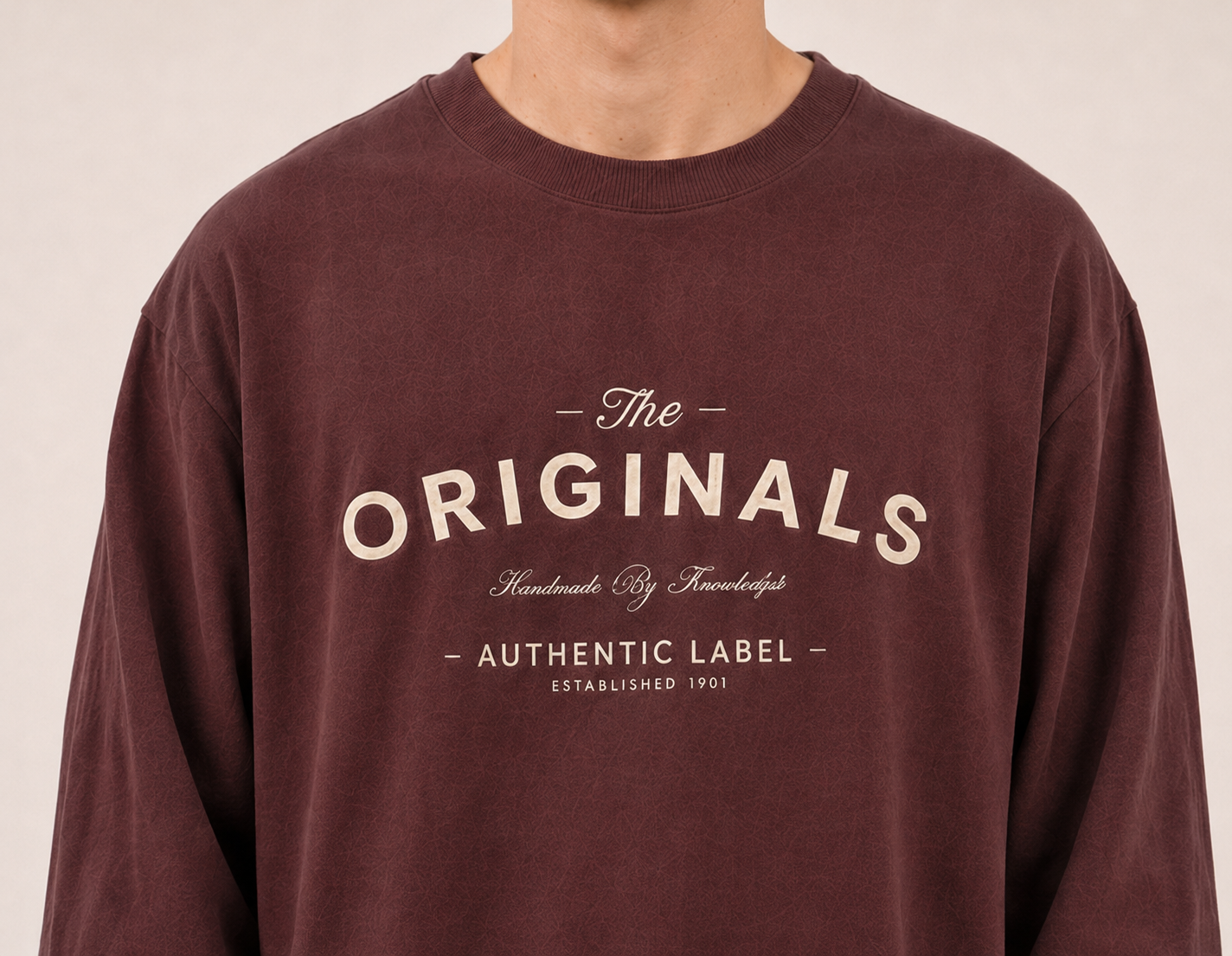 Men's Coffee Printed Oversized Full Sleeve T-Shirt