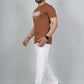 Men’s Brown Los Angeles Printed Textured T-Shirt