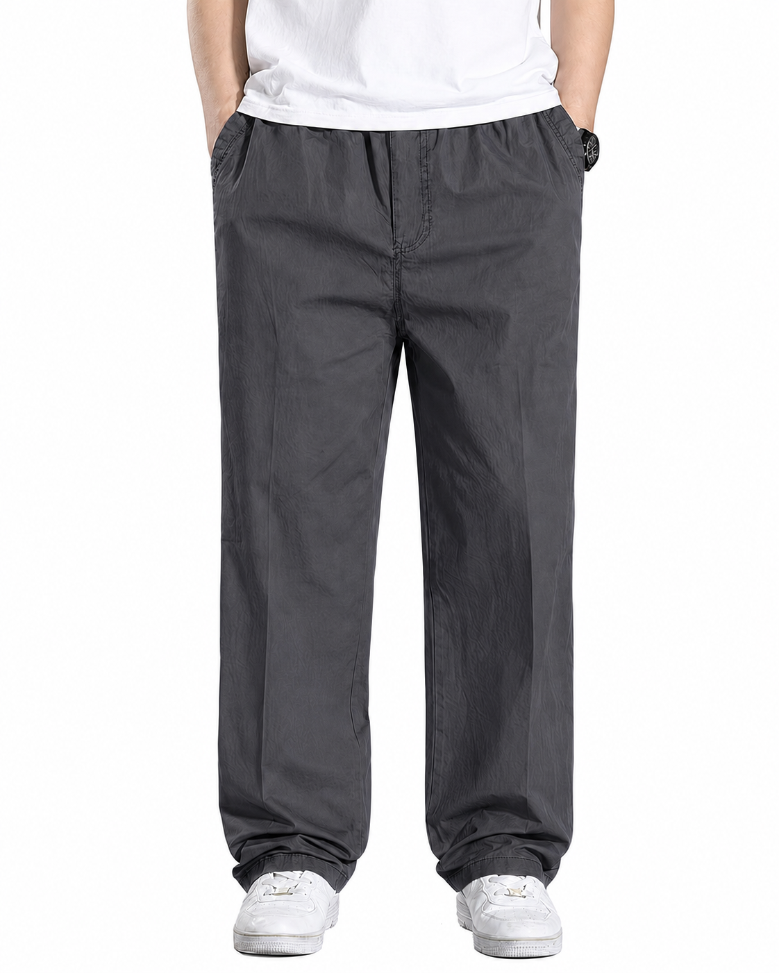Fabripple Men's Black Casual Trousers