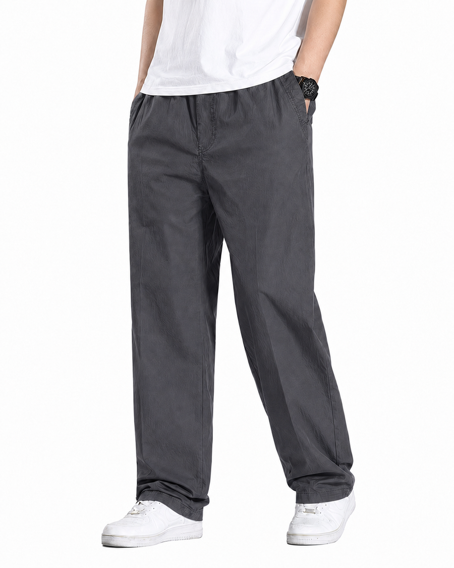 Fabripple Men's Dark Grey Casual Trousers