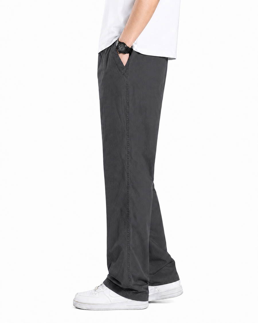 Fabripple Men's Dark Grey Casual Trousers