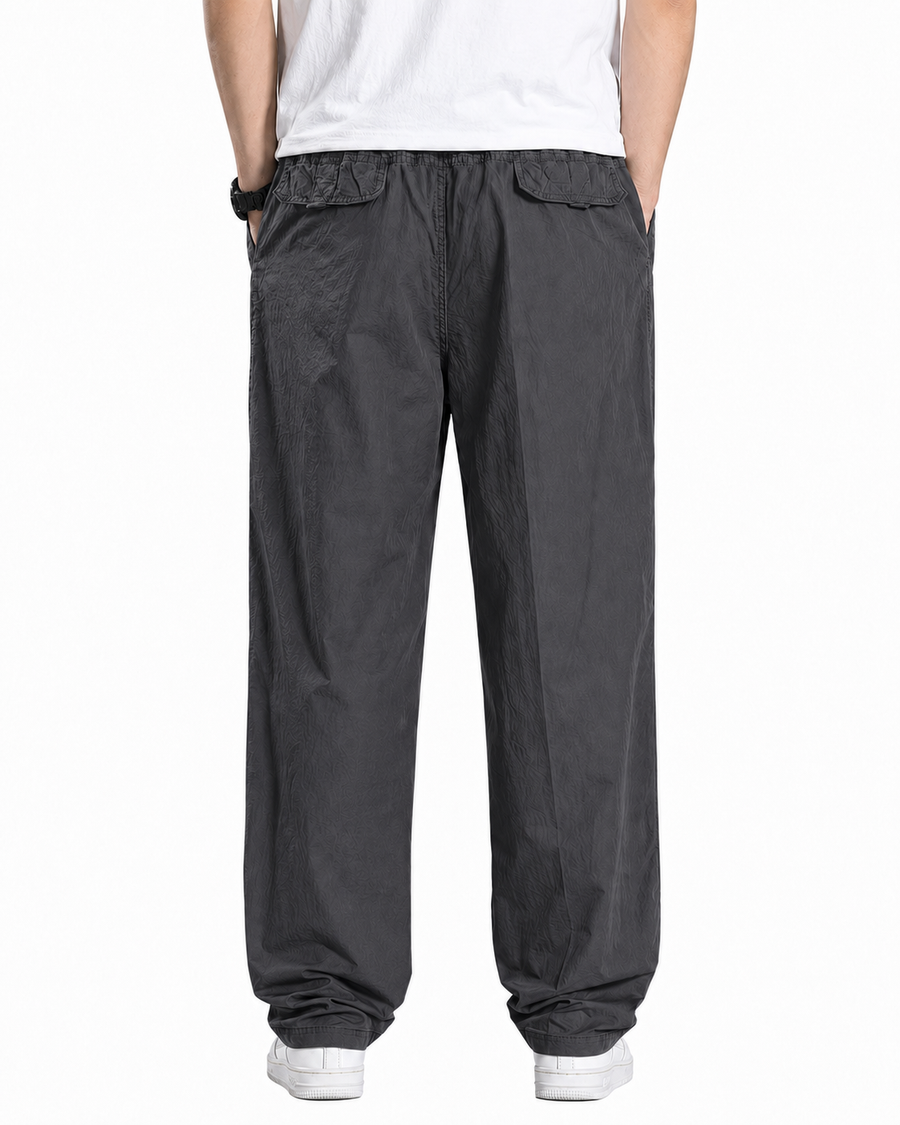 Fabripple Men's Dark Grey Casual Trousers