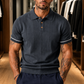 Fabripple Men's Maroon Textured Knitted Polo T-Shirt
