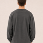 Men's Dark Grey Printed Oversized Full Sleeve T-Shirt