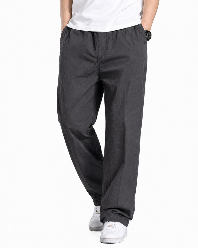 Fabripple Men's Dark Grey Casual Trousers