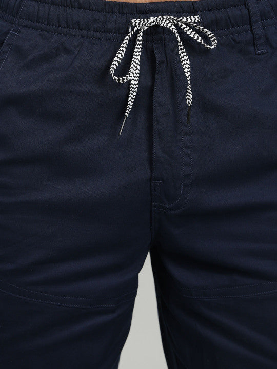 Men’s Blue Utility Capri Shorts – Relaxed Fit Casual Below Knee Shorts