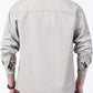 Men’s Light Grey Utility Casual Shirt – Premium Relaxed Fit Overshirt