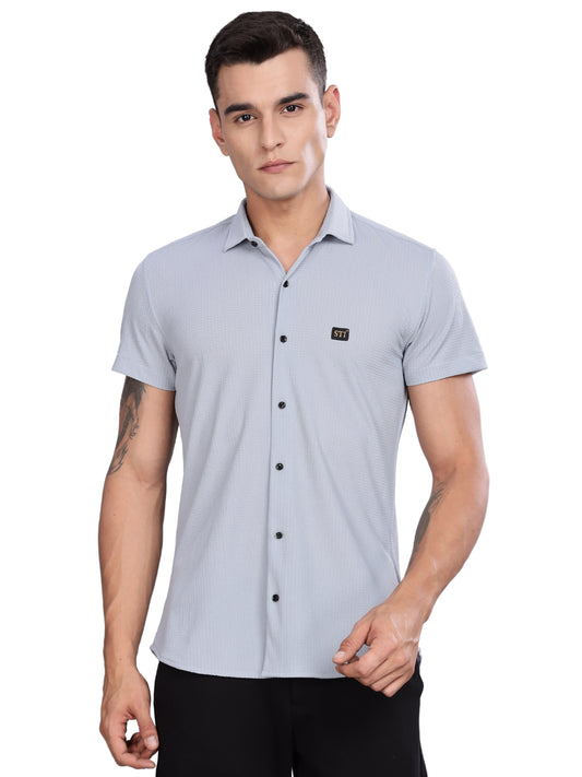 Grey Premium Cotton Blend Casual Shirt – Soft & Breathable Fabric