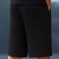 Men’s Black Textured Casual Shorts – Premium Waffle Knit Summer Shorts
