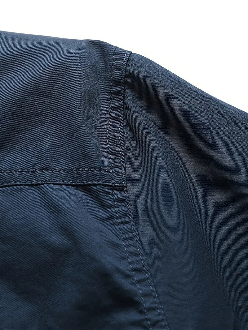 Men’s Cargo Jacket Shirt | 100% Cotton | 2 Pocket Utility Overshirt | Casual & Outdoor Wear | Breathable & Lightweight Fabric