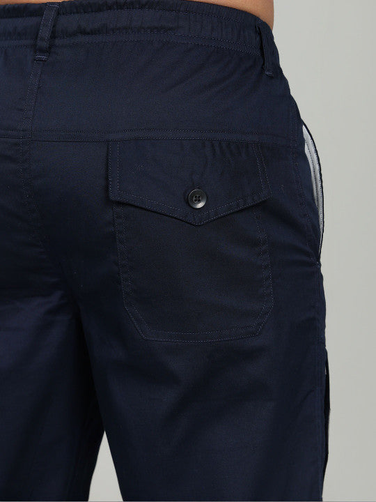 Men’s Blue Utility Capri Shorts – Relaxed Fit Casual Below Knee Shorts