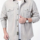 Men’s Cargo Jacket Shirt | 100% Cotton | 2 Pocket Utility Overshirt | Casual & Outdoor Wear | Breathable & Lightweight Fabric