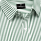 Men’s Green & White Vertical Striped Full Sleeve Casual Shirt
