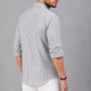 Men’s Grey & White Vertical Striped Full Sleeve Casual Shirt