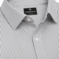 Men’s Grey & White Vertical Striped Full Sleeve Casual Shirt
