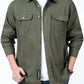 Men’s Green Utility Casual Shirt – Premium Full Sleeve Cotton Blend Shirt