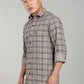 Men’s Beige Checked Casual Shirt – Premium Plaid Full Sleeve Shirt