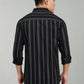 Men’s Black Vertical Striped Casual Shirt – Premium Full Sleeve Stripe Shirt