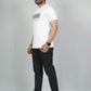 Men’s White Los Angeles Printed Textured T-Shirt