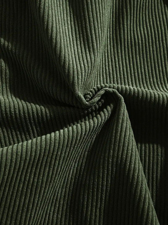 Men’s Green Ribbed Texture Shorts – Relaxed Fit Casual Cargo Style Shorts