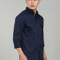 Navy Blue Utility Casual Shirt for Men | Premium Full Sleeve Shirt