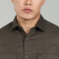 Men’s Green Utility Casual Shirt – Premium Full Sleeve Solid Shirt