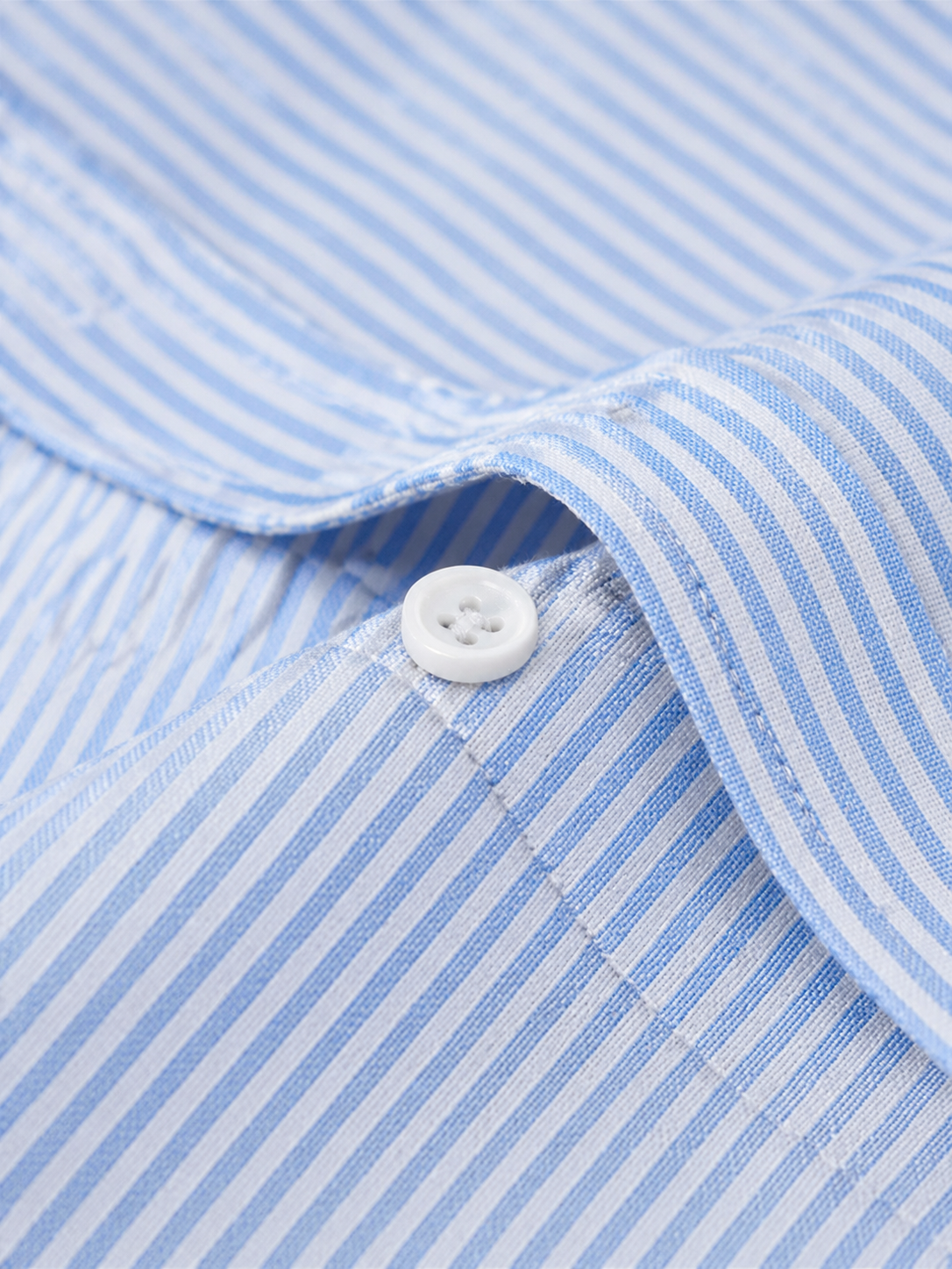 Men’s Light Blue & White Vertical Striped Full Sleeve Casual Shirt