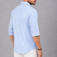 Men’s Light Blue & White Vertical Striped Full Sleeve Casual Shirt