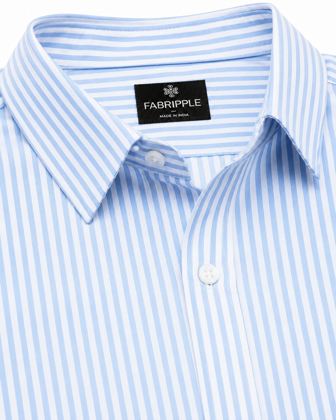 Men’s Light Blue & White Vertical Striped Full Sleeve Casual Shirt