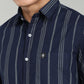Dark Blue Vertical Striped Casual Shirt for Men – Premium Stripe Shirt