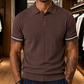 Fabripple Men's Maroon Textured Knitted Polo T-Shirt