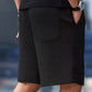 Men’s Black Textured Casual Shorts – Premium Waffle Knit Summer Shorts