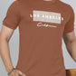 Men’s Brown Los Angeles Printed Textured T-Shirt