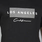 Men’s Black Los Angeles Printed Textured T-Shirt
