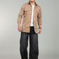 Men’s Khaki Utility Casual Shirt – Premium Full Sleeve Cotton Blend Shirt