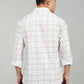 Men’s Elegant White Checked Casual Shirt – Premium Plaid Full Sleeve Shirt