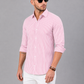 Men’s Pink & White Vertical Striped Full Sleeve Casual Shirt