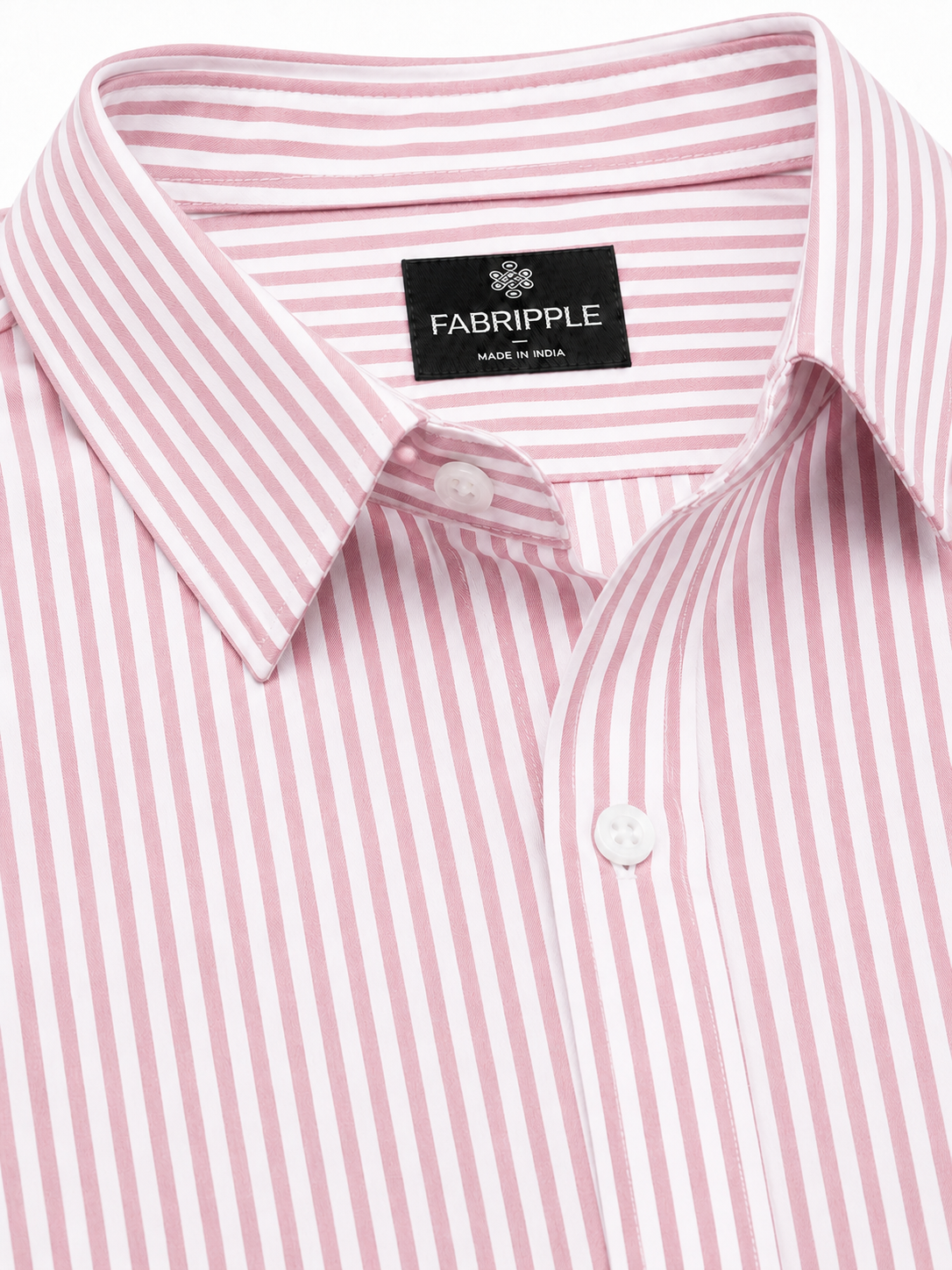 Men’s Pink & White Vertical Striped Full Sleeve Casual Shirt