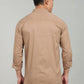 Men’s Khaki Utility Casual Shirt – Premium Full Sleeve Cotton Blend Shirt